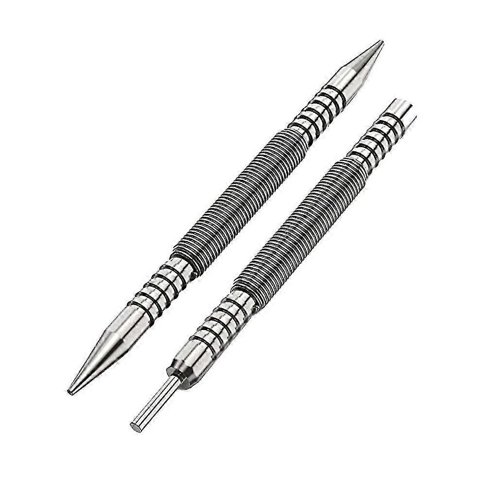 Spring Double End Nail Punch Set Center Hole Punch Spring Loaded Marker Metal Woodworking Drill Bit