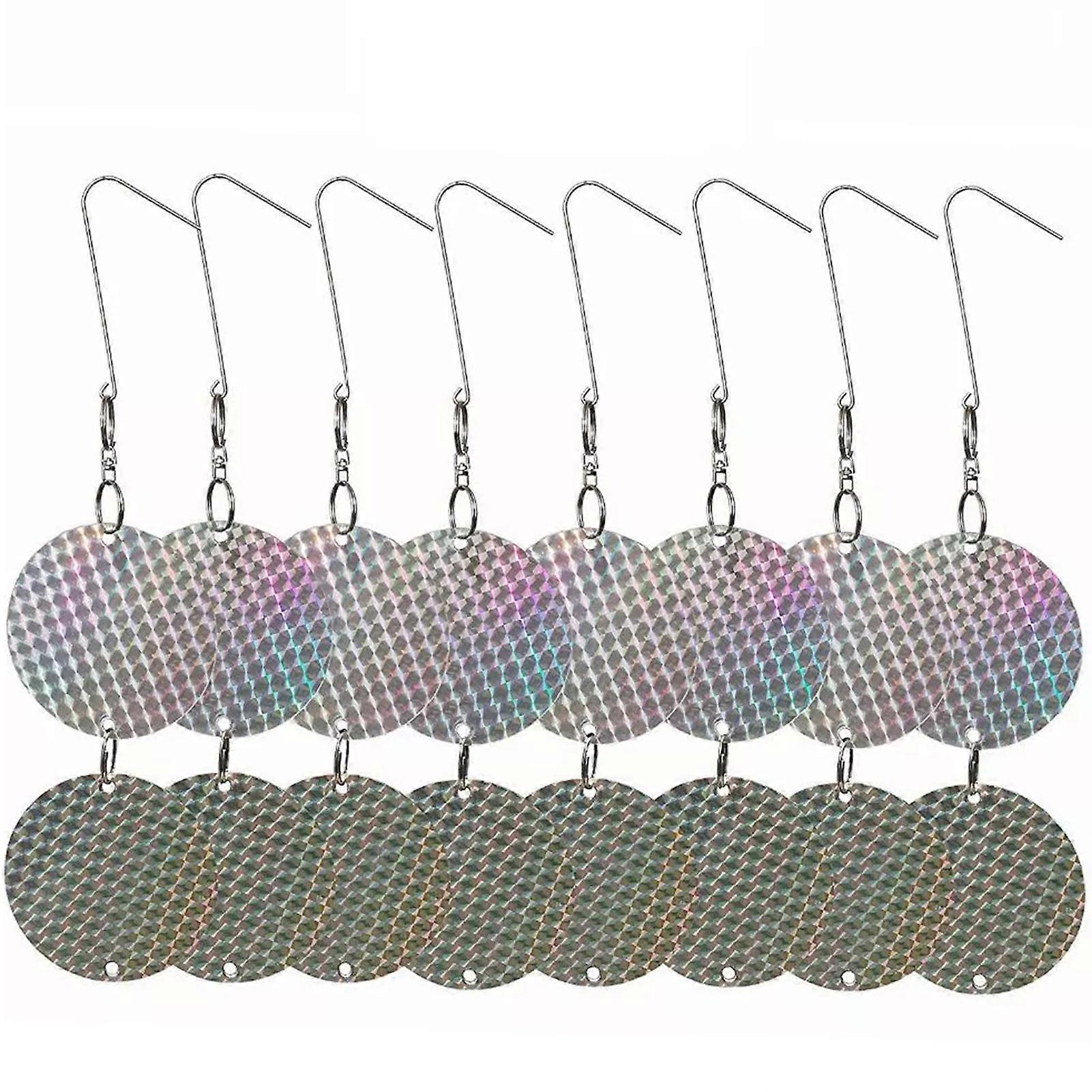 8Pcs Bird Deterrent Reflectors Reflective Plastic Discs Animal Repellent Tool