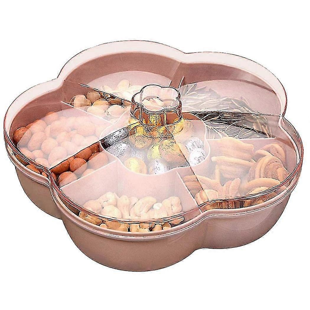 Snack Storage Box, Flower Shape Snack Tray With Lid,nut Candy Food Storage Box,fruit Box Dry Fruit