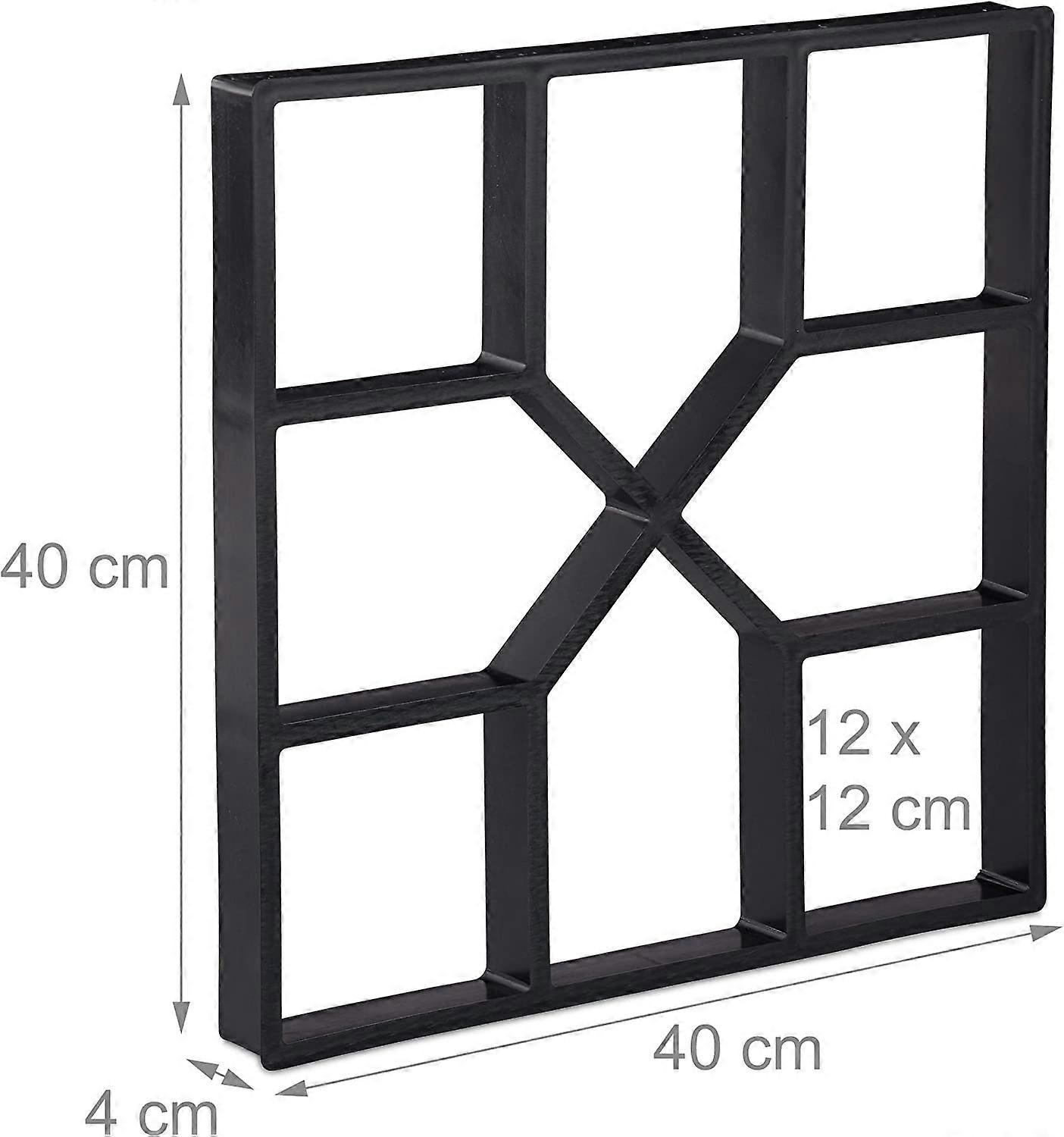 Betonform, Schalungsform zum selber gieen, Gussform fr Gehwegplatten, 40x40cm, más robusto Kunststoff, Plástico Negro