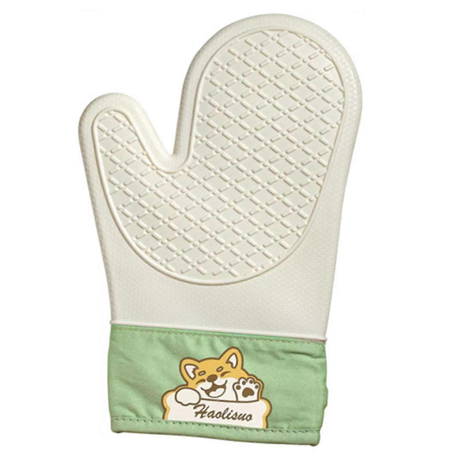 1Pc Non-Slip Silicone Insulation Gloves Thickened Double-layer High-Temperature Resistant Baking Cooking Gloves