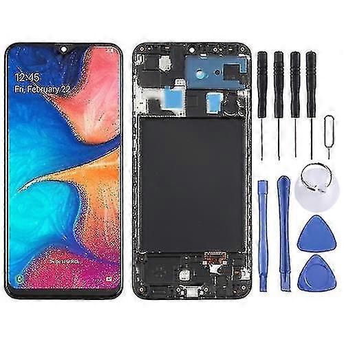 Super Amoled Lcd Screen compatible with Galaxy A20 Digitizer Full Assembly With Frame