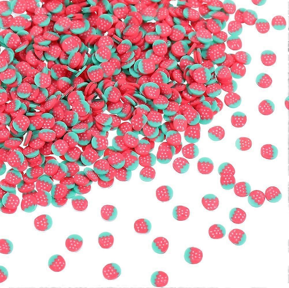 1 Box 100G Strawberry Flatback Charms Fruit Cabochons Bulk Red Polymer Clay Fruits Sprinkles Mini Decoration Filler Embellishment Cabochon for Scrapbo