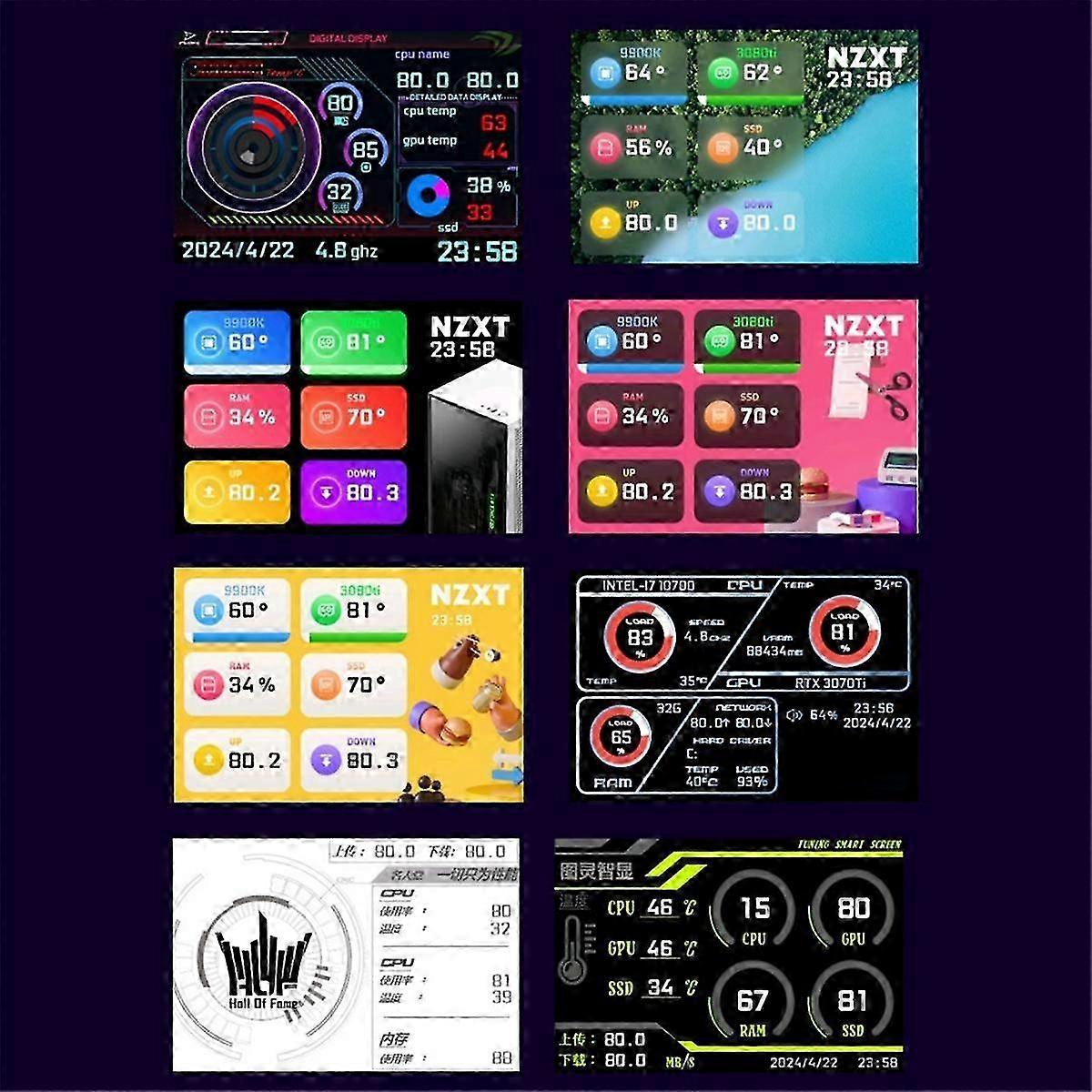 3.5-inch Ips Type-c Secondary Screen Computer Secondary Screen Monitor For Computer Cpu Gpu Ram Hdd No Use Aida64 A