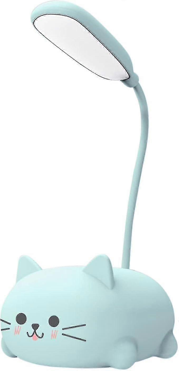 Desk Lamp For Children, Cute Cat Led Table Lamp With Flexible Arm, Usb Rechargeable Table Lamp, Eye Protection, Reading Lamp, Cartoon Kawaii Bedside L