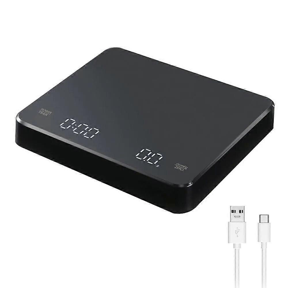 Digital Coffee Scale with Timer LED Screen Espresso USB 3kg Max.Weighing 0.1g High Precision Measures in Oz/ml/g Kitchen Scale SMTX