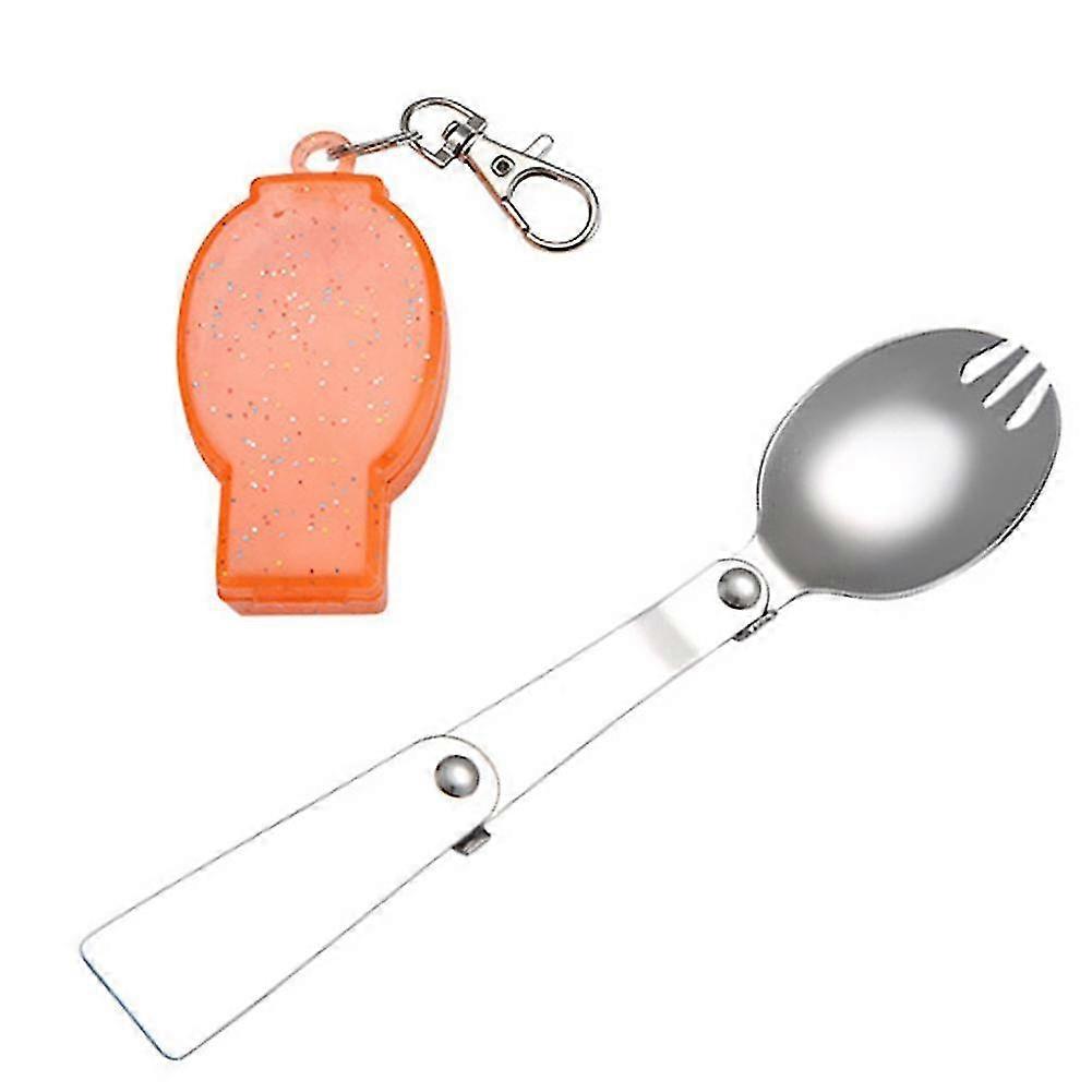 Foldbar ske rejseredskab Rustfrit Lomme Spoon foldbar Ske rejseredskab rustfrit lommeske