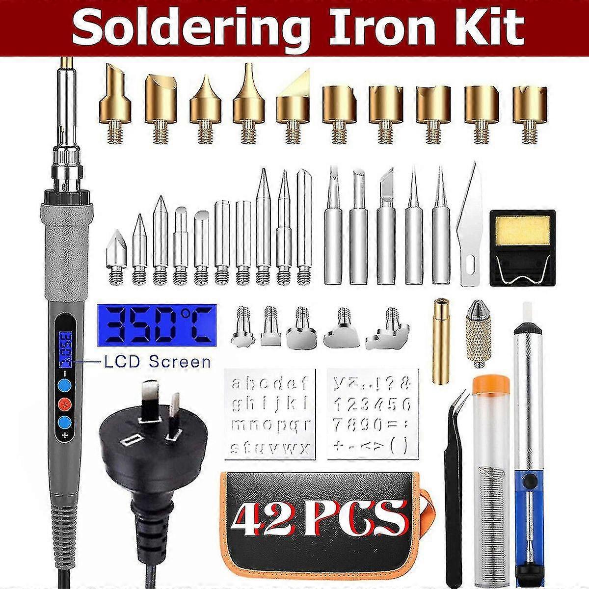 42pcs 60w Burning Pyrography Pen Sing Kit Adjable Temperature