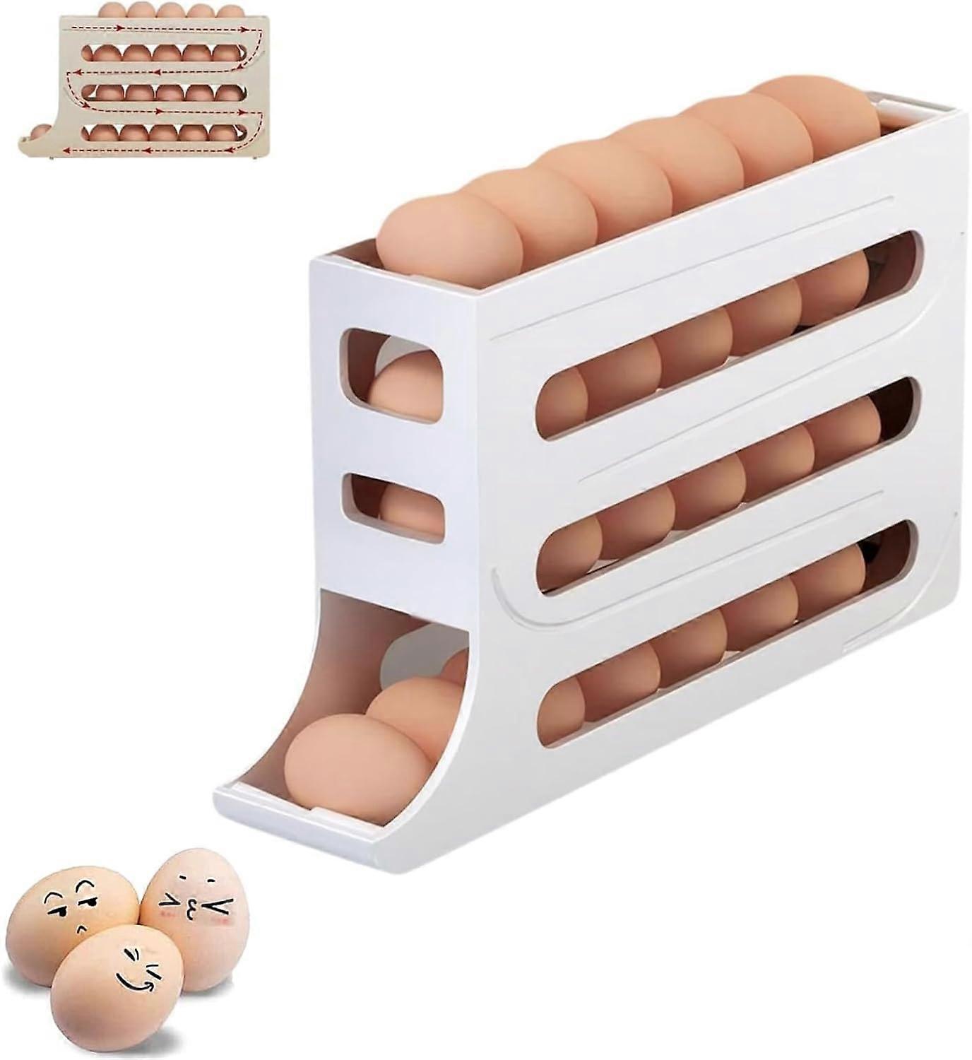 Eierhouder voor koelkast, eierdispenser Rollende eiertrayopslag 30 eiercontainer