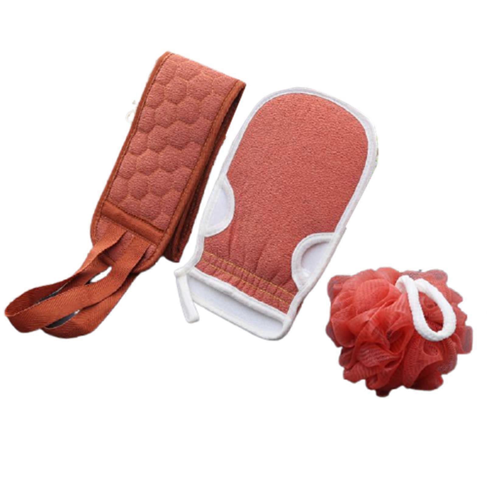 Splish Splash Scrubber Bath Body Brush Shower Deep Exfoliating Stain Removal GlovesBrick Red