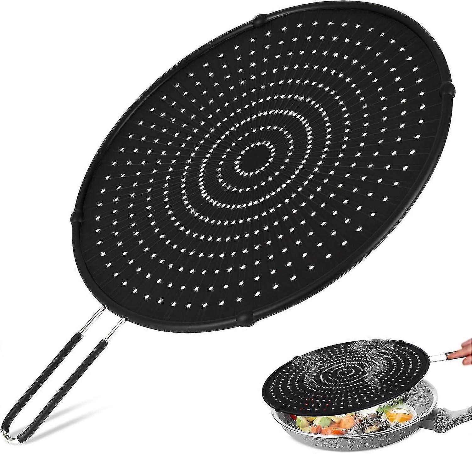 32cm Silicone Splash Guard For Frying Pan, Multi-purpose Splash Guard Pans, Splash Guard For Cooking, Heat Resistant Splatter Screen
