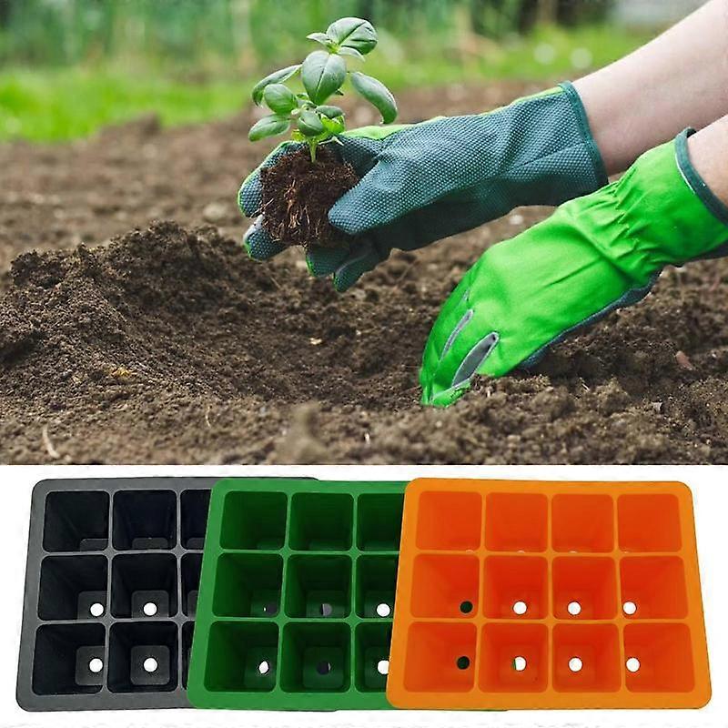 Silicone Seed Tray, 12 Cells Indoor Seed Trays for Seedlings Reusable, Plants Propagator Seedling Pots Seed Starter