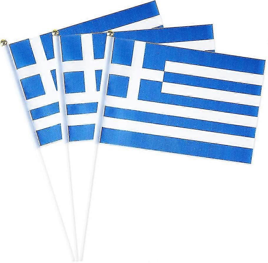 Hellas Flagg Gresk Small Stick Mini håndholdte flagg dekorasjoner 1 dusin (12 pack) - Hellas -