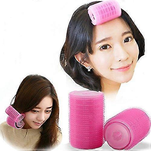 2pcs Doppelschicht Pony Haar Lockenwickler Roller Haar Styling Tools, Rosa