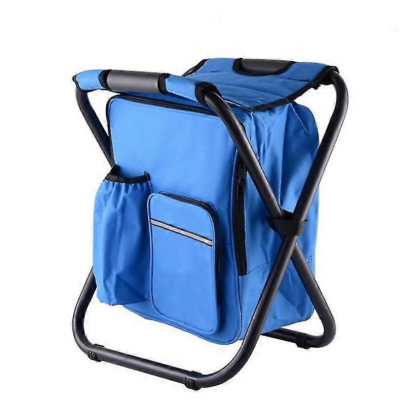 Collapsible Folding Camping Chair And Insulated Cooler Bag With Zippered Front Pocket
