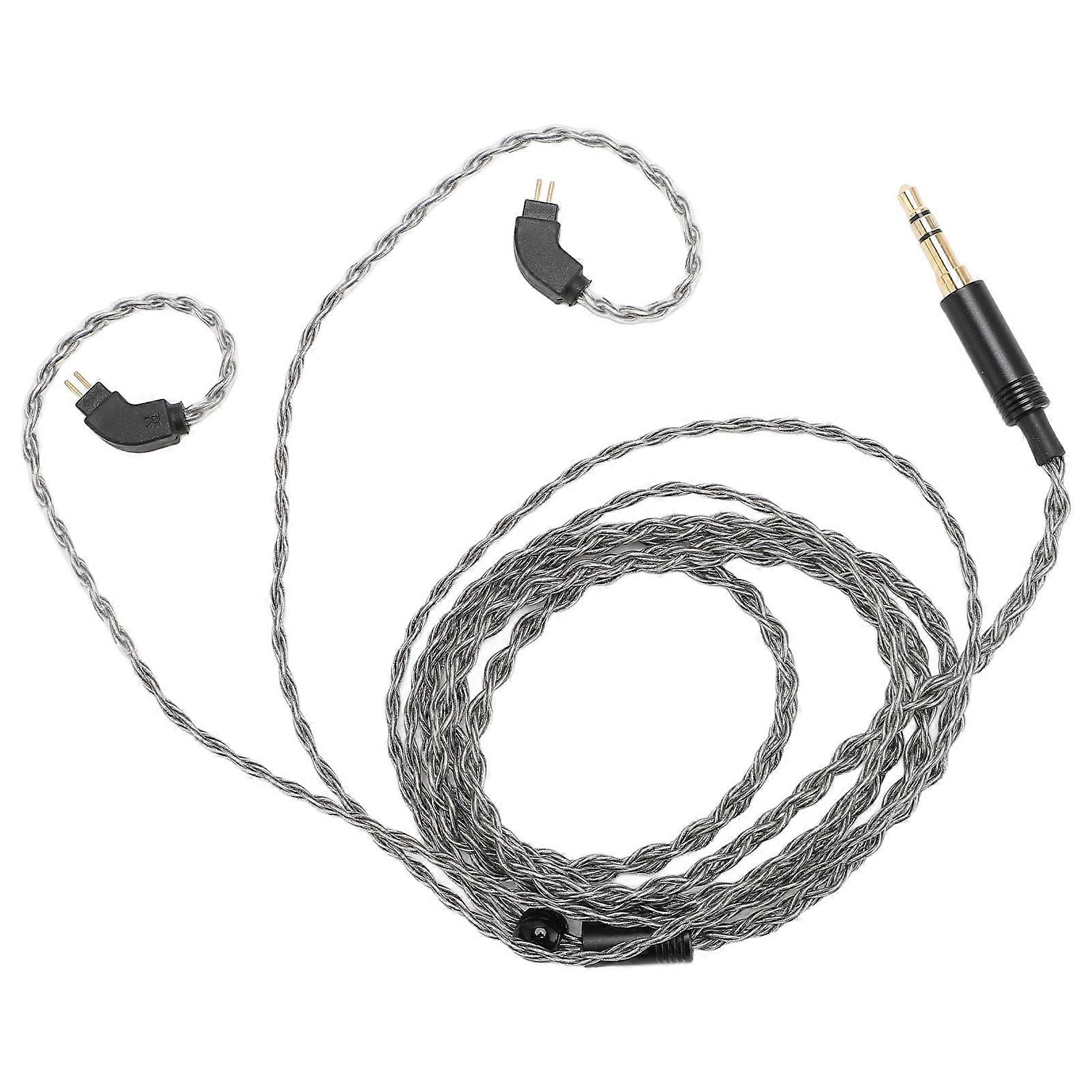 Upgrade Earphone Cable 3.5MM to 2 Pin 0.78mm Silver Plated Copper Flexible for Revonext QT2 QT3 RX8