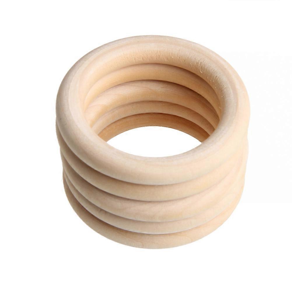 Ξύλινα στεφάνια στολίδια 70MM φυσικό ξύλο Teether παιχνίδι συνδετήρες κοσμήματα