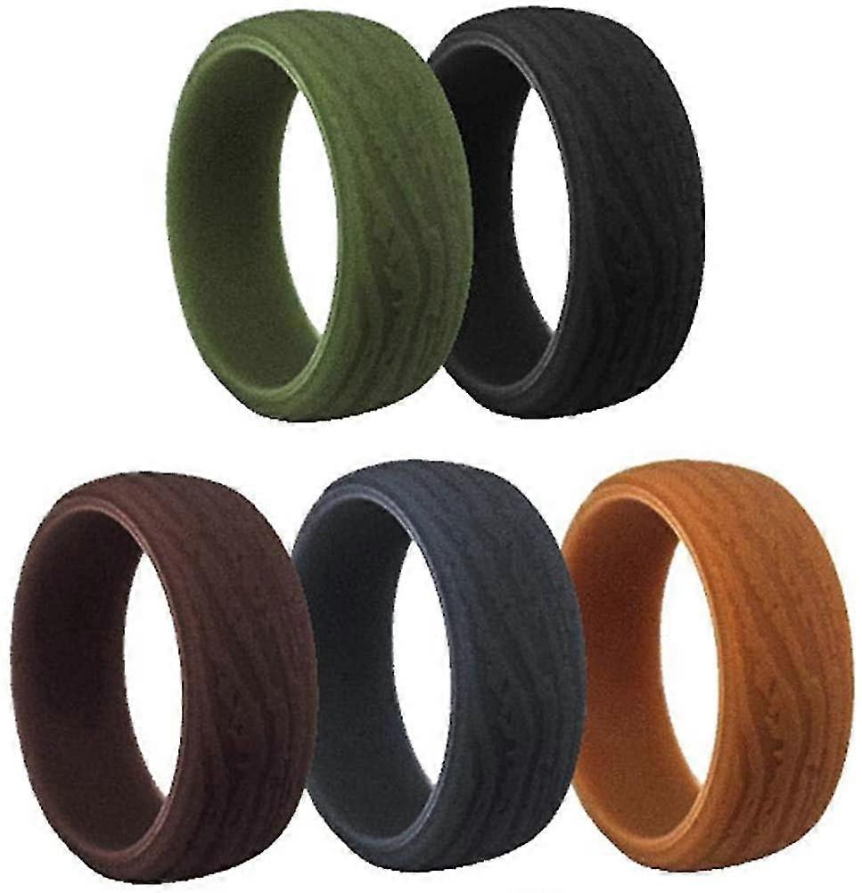 Bark Pattern Ring, Silicone Wedding Ring, Durable Rubber Sports Outdoor Ring