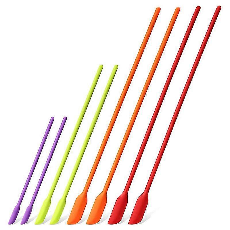 Mini Silicone Spatulas, 8 Pack Small Silicone Makeup Spatulas Last Drop Spatula Scrapers Mini Jar S-Good