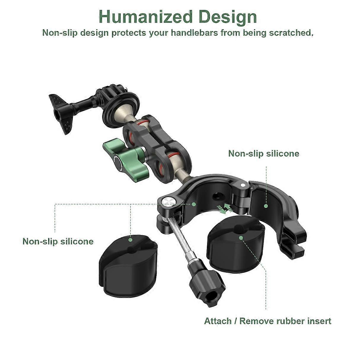 Motorcycle Bicycle Bracket Double Ball Head Arm for 12 Action Camera Accessories