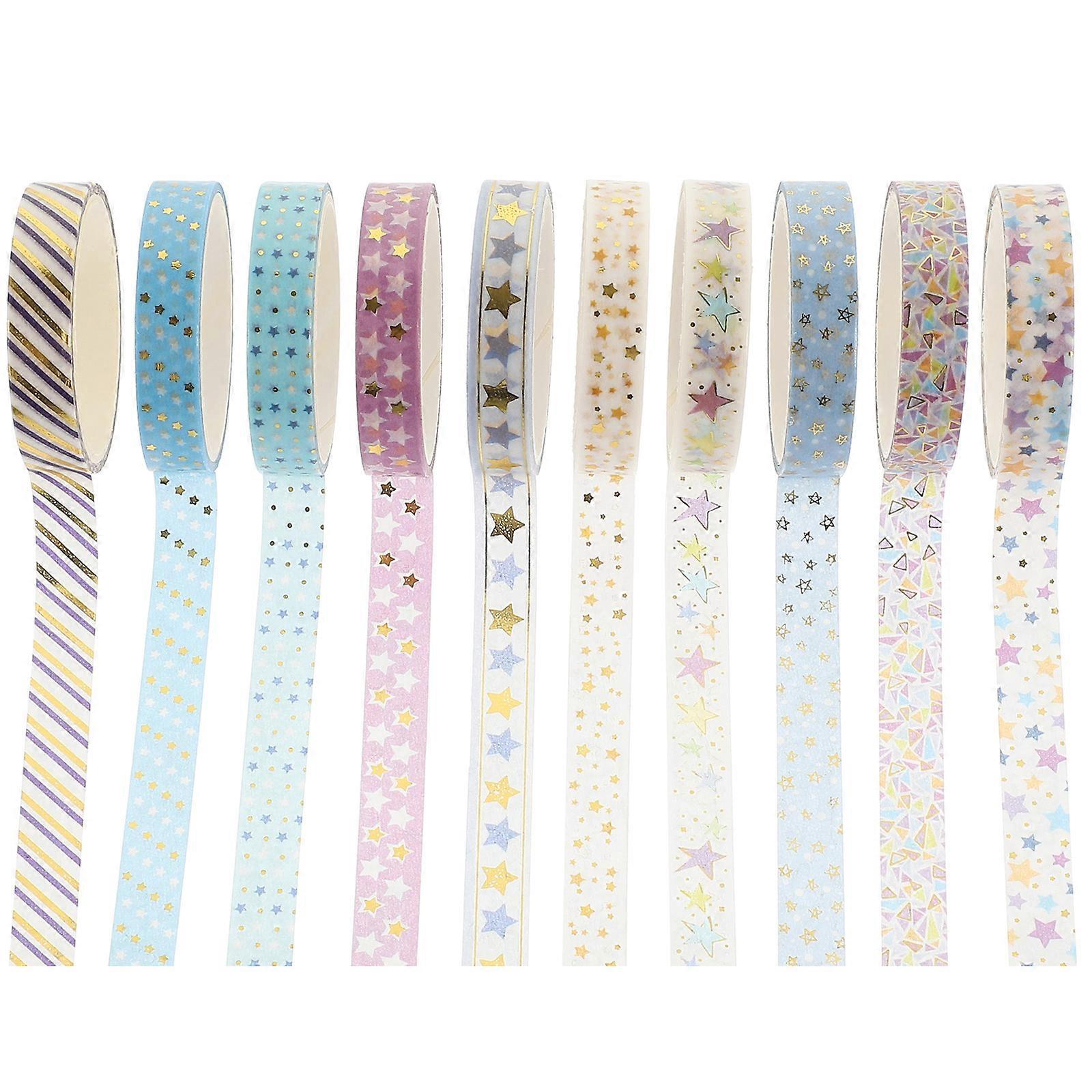 10 Rolls of DIY Washi Tapes Decorative Scrapbook Tapes Multi-function Adhesive Tapes