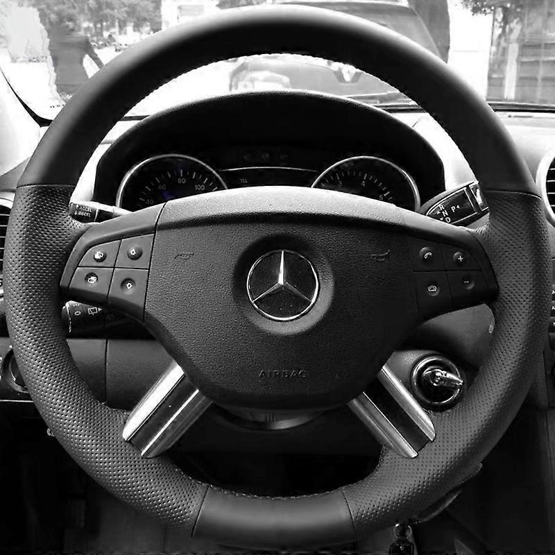 Custom Vehicle Interior CarSteering Wheel Braid Cover Genuine Leather 100% Fit For Mercedes Benz W164 M-Class ML350 ML500 X164 GL-Class GL4