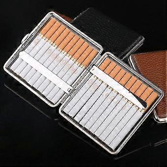elegant cigarette case 2 X Slim Leather Cigarette Case, Elegant Box Leather Metal Cigarette Case