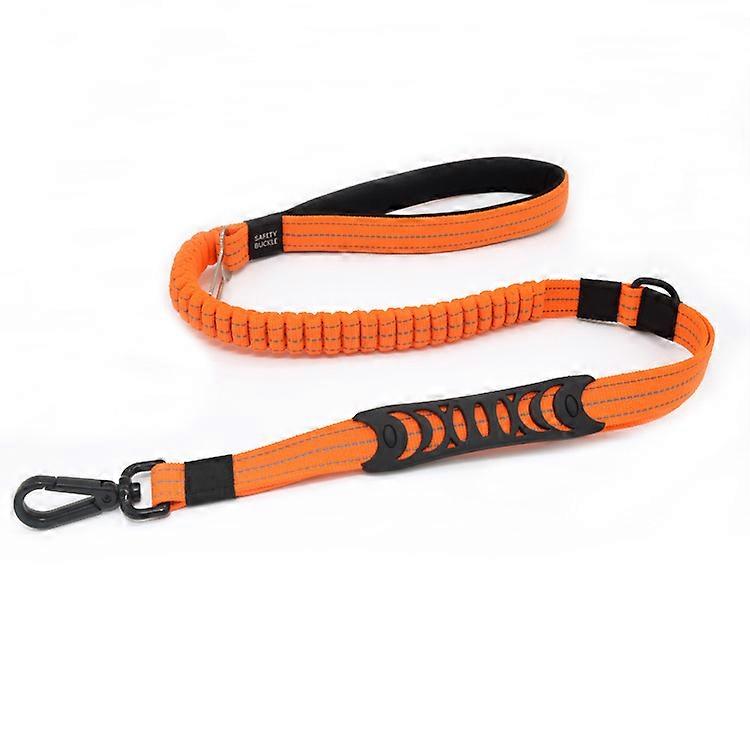 Strong Dog Leash with Padded Handle Anti-Pull Rope Elastic Training Leash for Medium and Large Dogs in Heavy Pulling (110CM-150CM, Orange)