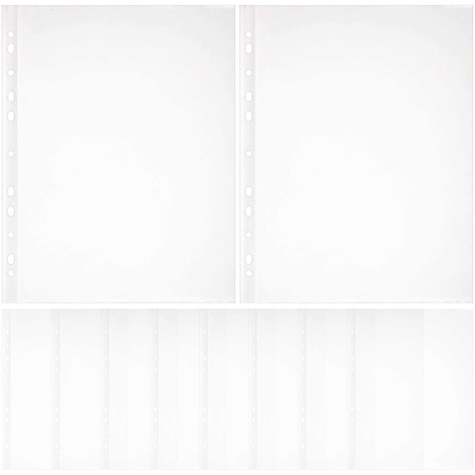 100Pcs Clear Page Protectors Loose Leaf File Bags Transparent File Bags A4 File Folders Sheet Sleeves
