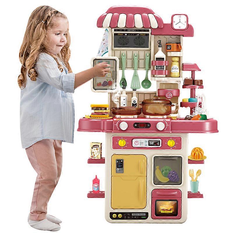48Pcs Kitchen Play Set with Accessories for Toddlers Girls