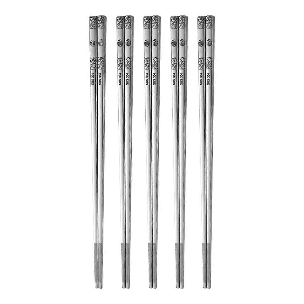 5 ζεύγη Metal Chop Sticks Hollow Chopsticks Κινέζικα Chopsticks Flat Chopsticks Σετ επιτραπέζιων σκευών κουζίνας