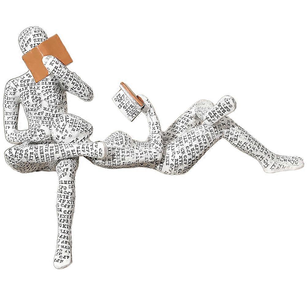 1 Set Reading Figure Reading Figure Ornament Figure Sculpture Resin Reader Figure