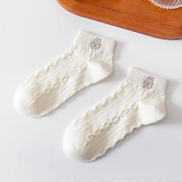 2 זוגות גרבי קוואי חמודים באביב ובקיץ גאות ושפל עזרה נמוכה כותנה צינור קצר נשים ' s גרביים - 2 זוגות מעורבים, מידה אחת