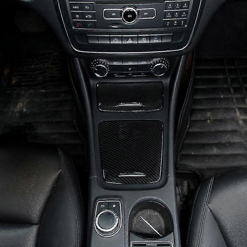 Carbon Fiber Car Center Console Storage Box Panel Decoration For Mercedes Cla Gla A Class W117 W176