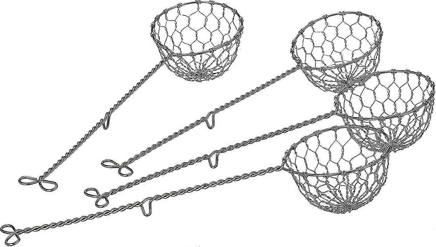 Sett med 4 fonduesiler, rustfritt stål