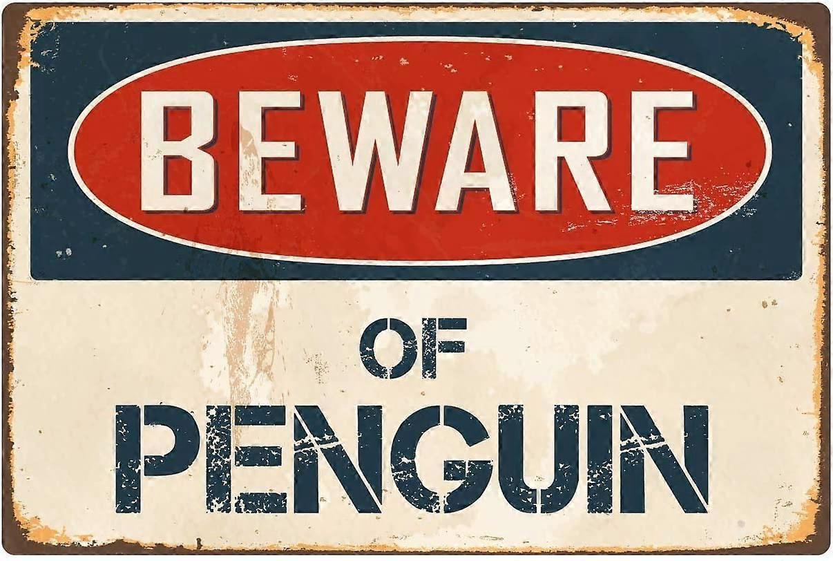 الرجعية خمر حذار من البطريق معدن القصدير تسجيل الصفحة الرئيسية بار مقهى Retaurant الجدار ديكور علامات 12x8inch