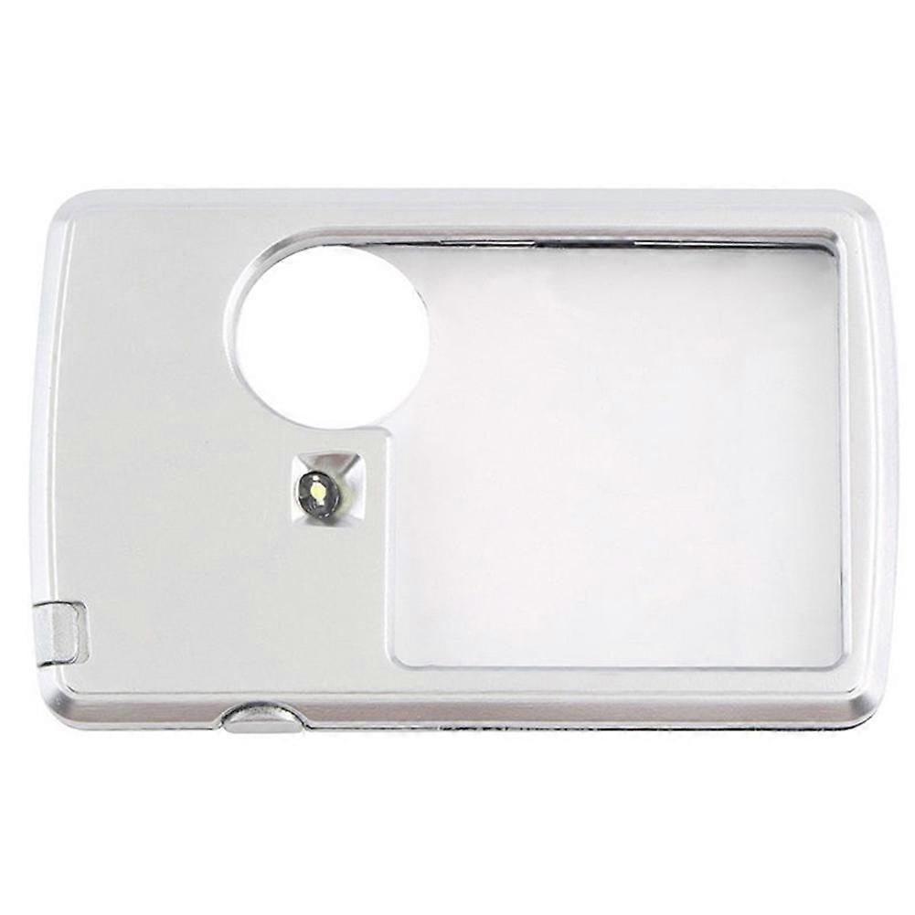 Card Shape LED Magnifier 3X/6X Magnifying Glass Handheld Loupe Reading Tool