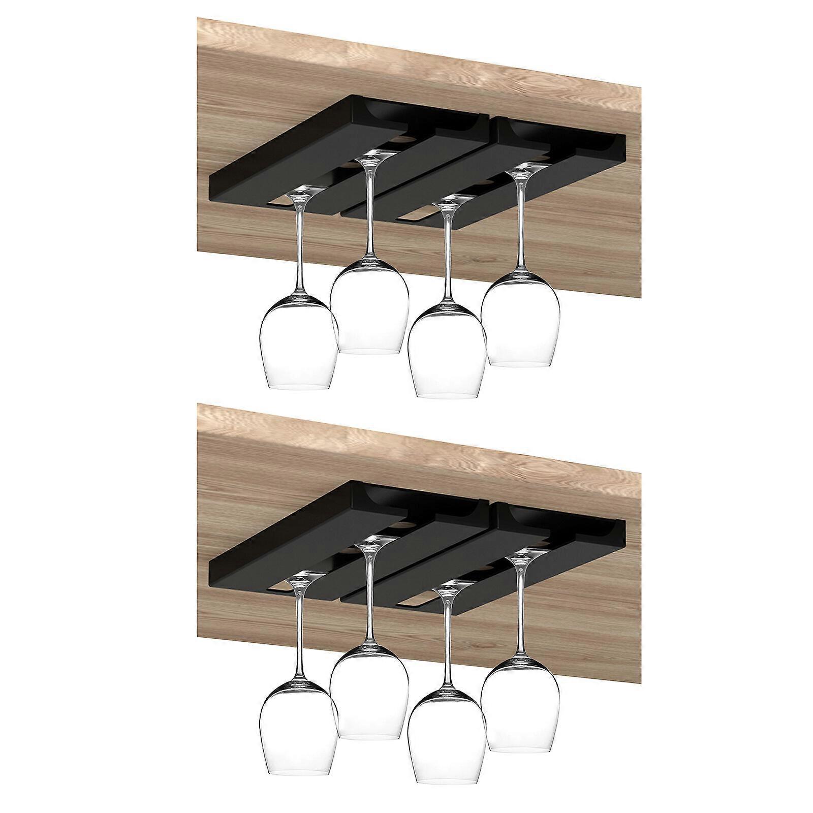 Under-Shelf Rack Wine Glass Mug Storage Hanging Kitchen Mounted Stemware Holder Upgrade