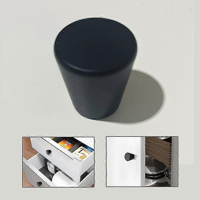 4pcs Black Furniture Handle Cabinet Pull Conical Solid Single Hole Pull Simple Furniture Hardware Accessories