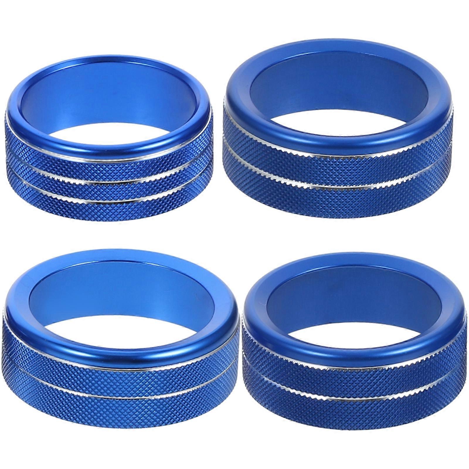 4pcs Knobs Ring Air Conditioner Switch Trim Cover Console Knob Cover Ring Trims