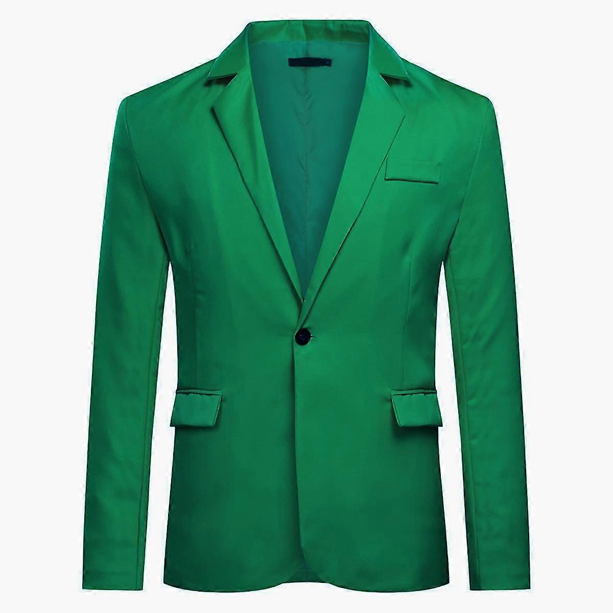 Naiwang Mens Business Casual Classic Notched Lapel Double Split Pure Color One Button Suit Jacket 11 Colors