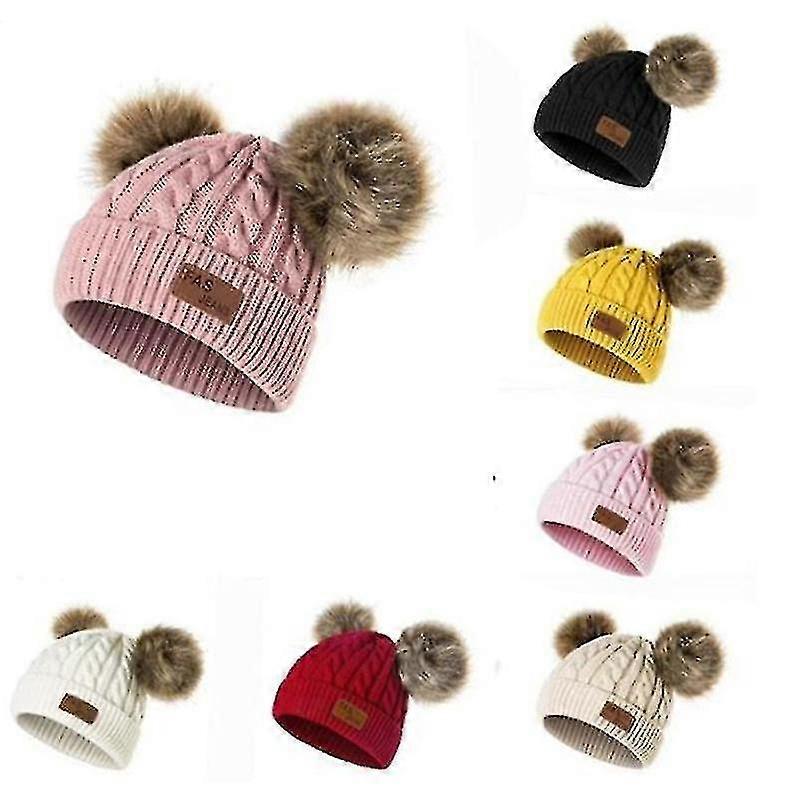 Double Pompom Beanie Hat