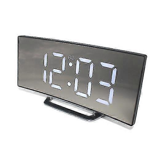 LED Electronic Clock Stand Digital Alarm Clock Led Desktop Clock Bell Curved Clock