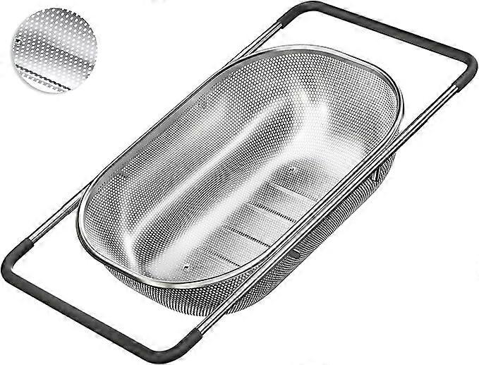Over the Sink Colander - Strainers and Colanders, Sink Colander for Kitchen Sink Strainer Basket with Expandable Handles(13.4in-21.3in)