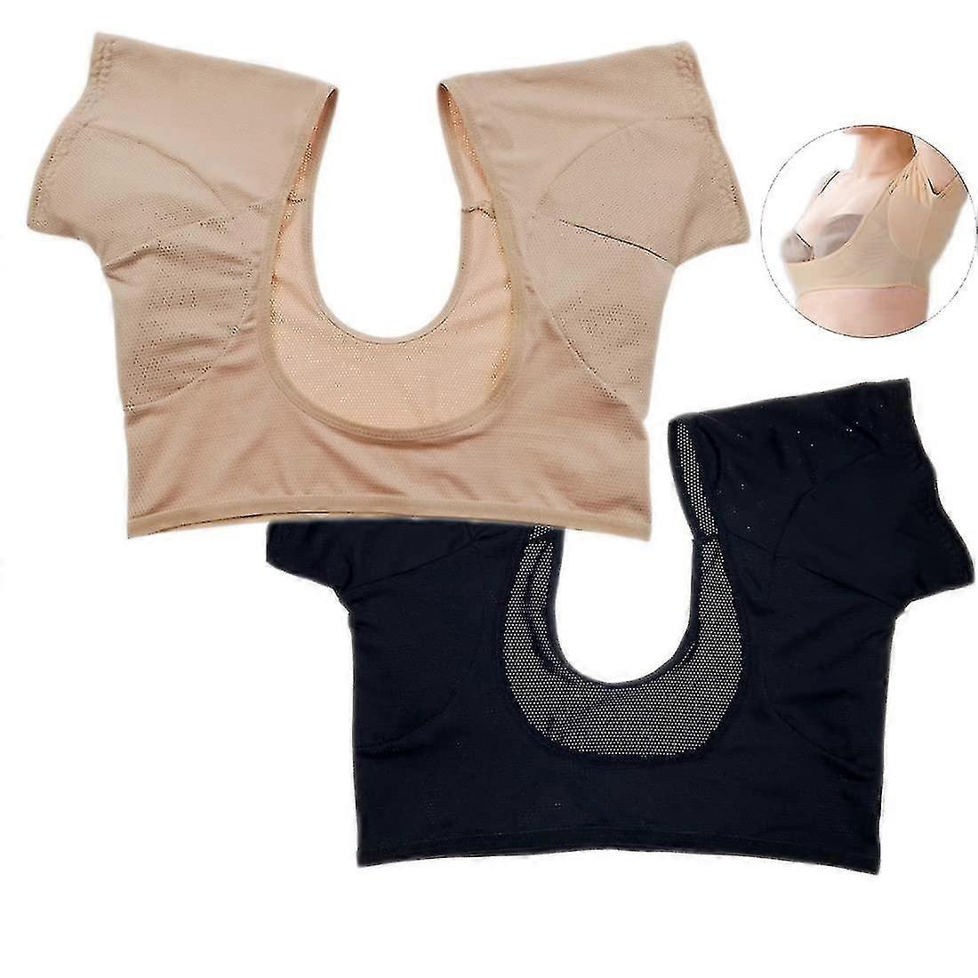 2pcs Underarm Sweat Vest, Breathable Underarm Sweat Guard, Washable Armpit Sweat Shields, Short Sleeve Sweatproof