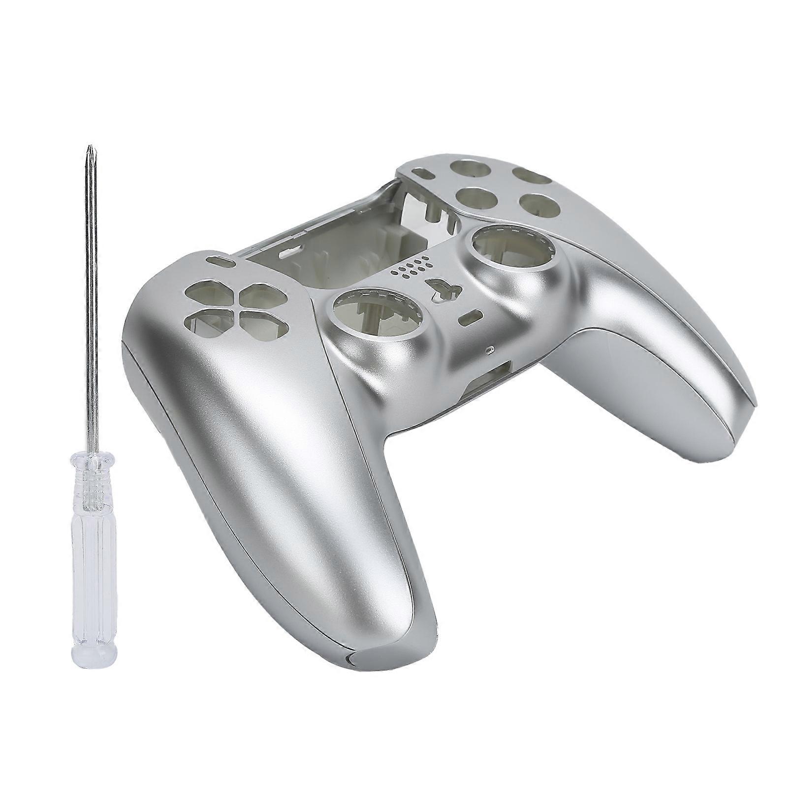 Game Controller Housing Shell Case with Screwdriver DIY Replacement for PS5 GamepadSilver
