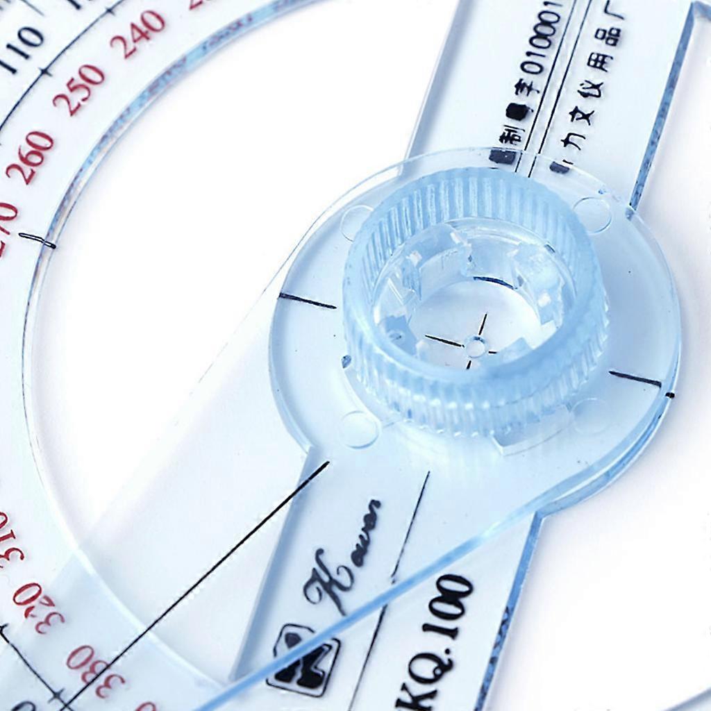  Plastic 360 de grade Protractor Ruler Angle Finder Swing Arm School Office