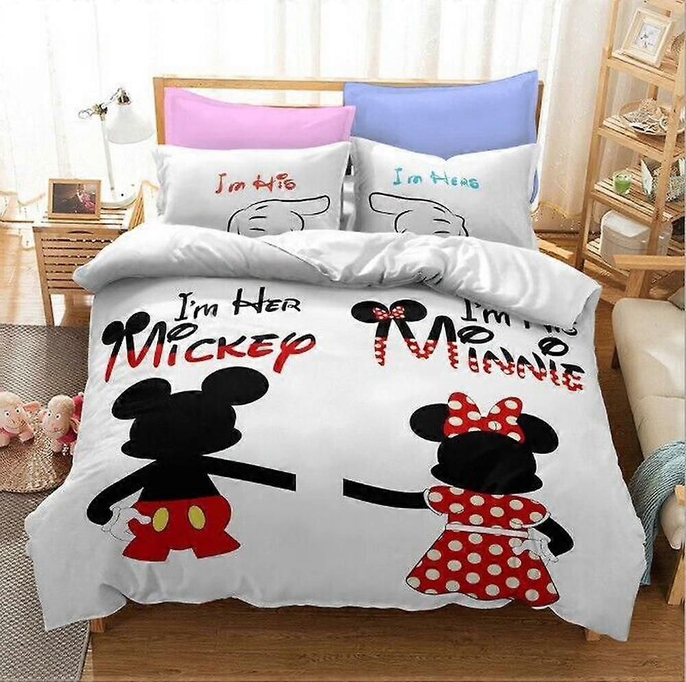 v2365 Bed Sheets Mickey&Minnie Mouse Collection Holding Hands  Duvet Cover Set Bedspread Bed Sheets IU2365