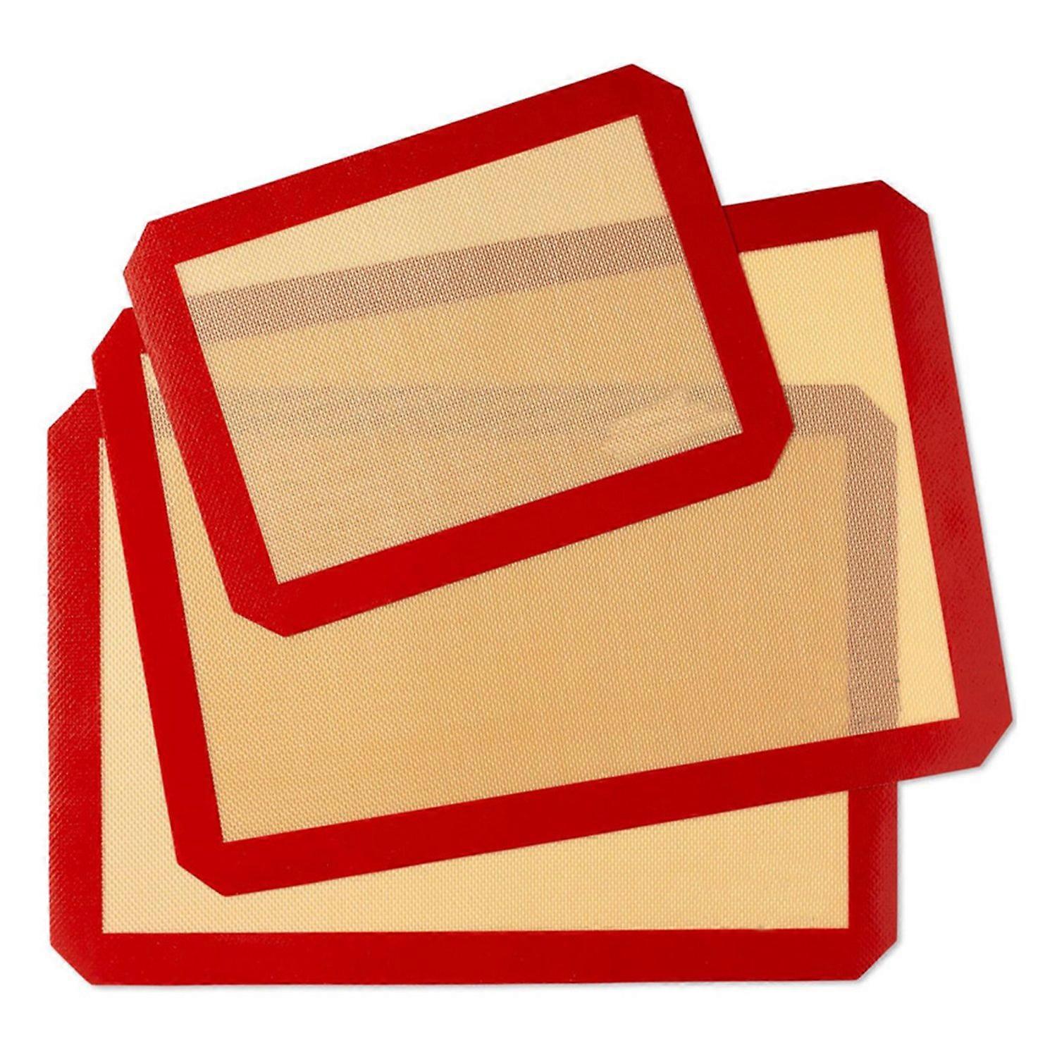 3Pcs Silicone Baking Mat Set Non-Stick Reusable Mats for Baking Easy to Clean Store Durable