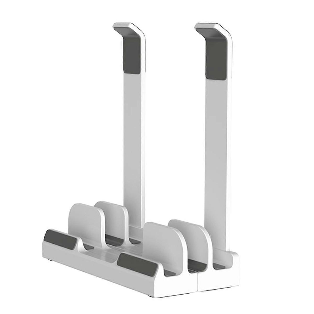 Adjustable Vertical Laptop Stand, 3-Slot Padded Stand for 16 Inch Laptops, Rectangular Base, Enhanc